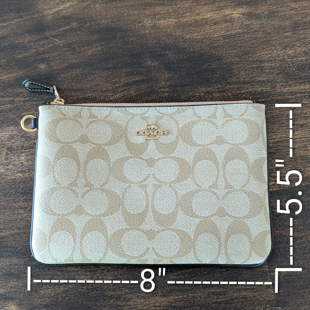 Coach Tan Wristlet Pouch
